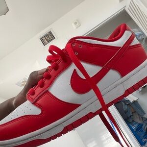 Nike Red and White Athletic Sneakers